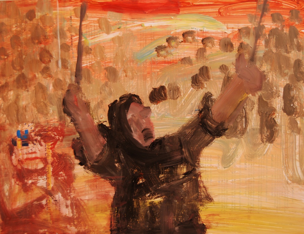 Shouting acrylic on paper 42x55 cm 2013