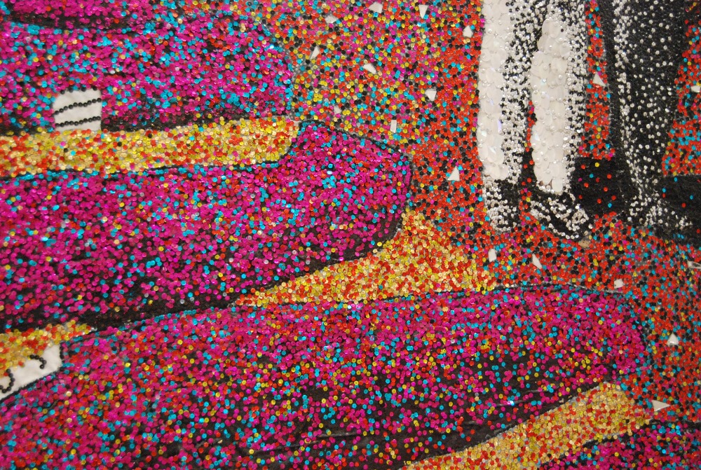 Line no. 32a (detail 1) Sequins on canvas 190x290 cm 2003